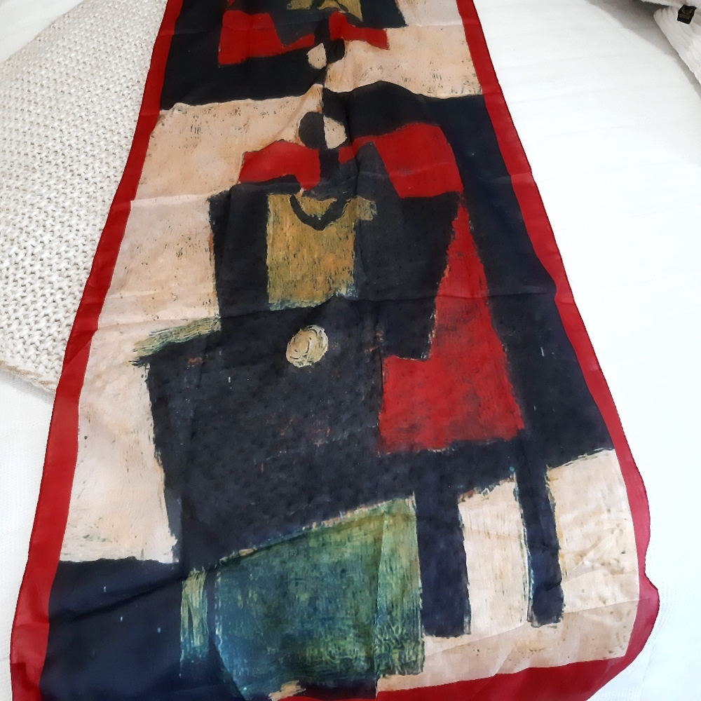 Abstract Art Silk Scarf
